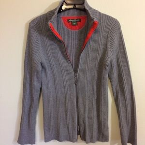 Double zip cardigan sweater
